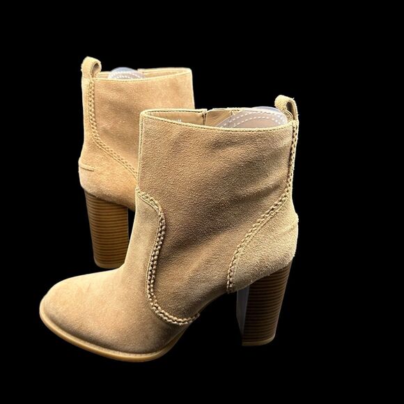 Nine West Women’s Leather Quicksand Ankle Boots Tan Size 5.5 - Picture 7 of 14
